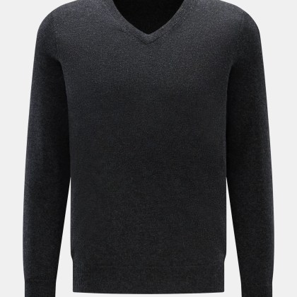 von Braun - Herren - Cashmere V-Neck Pullover anthrazit meliert von Braun - Herren - Cashmere V-Neck Pullover anthrazit meliert