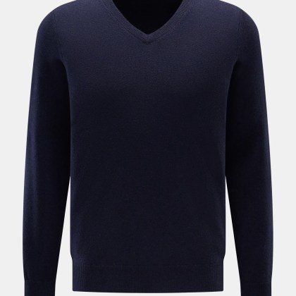 von Braun - Herren - Cashmere V-Neck Pullover navy von Braun - Herren - Cashmere V-Neck Pullover navy