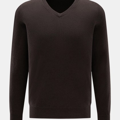 von Braun - Herren - Cashmere V-Neck Pullover dunkelbraun von Braun - Herren - Cashmere V-Neck Pullover dunkelbraun