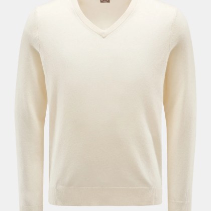 FTC - Herren - Baby-Cashmere V-Neck Pullover creme FTC - Herren - Baby-Cashmere V-Neck Pullover creme