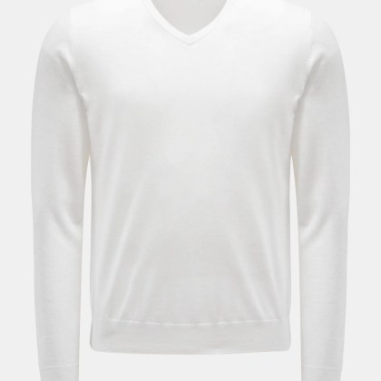 von Braun - Herren - Feinstrick V-Neck Pullover offwhite von Braun - Herren - Feinstrick V-Neck Pullover offwhite