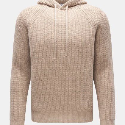 von Braun - Herren - Cashmere Kapuzenpullover beige von Braun - Herren - Cashmere Kapuzenpullover beige