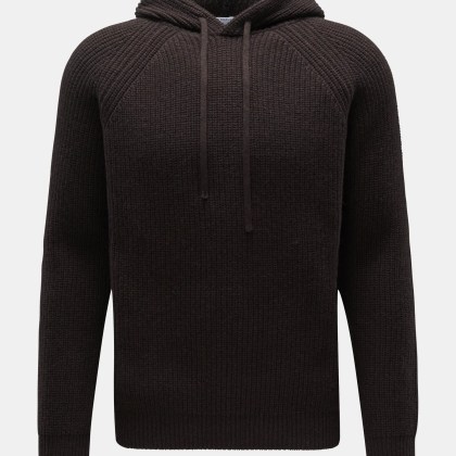 von Braun - Herren - Cashmere Kapuzenpullover dunkelbraun von Braun - Herren - Cashmere Kapuzenpullover dunkelbraun