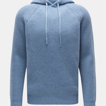 von Braun - Herren - Cashmere Kapuzenpullover rauchblau von Braun - Herren - Cashmere Kapuzenpullover rauchblau