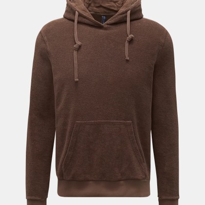 04651/ A trip in a bag - Herren - Frottee-Kapuzenpullover braun 04651/ A trip in a bag - Herren - Frottee-Kapuzenpullover braun