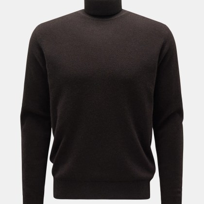 von Braun - Herren - Cashmere Rollkragenpullover dunkelbraun von Braun - Herren - Cashmere Rollkragenpullover dunkelbraun
