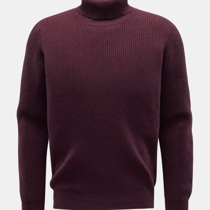 von Braun - Herren - Cashmere Rollkragenpullover bordeaux von Braun - Herren - Cashmere Rollkragenpullover bordeaux