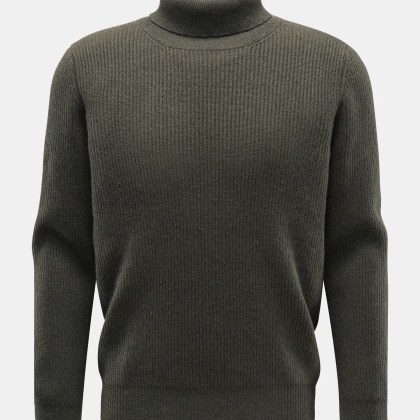 von Braun - Herren - Cashmere Rollkragenpullover oliv von Braun - Herren - Cashmere Rollkragenpullover oliv