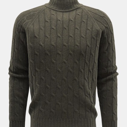 von Braun - Herren - Cashmere Pullover oliv von Braun - Herren - Cashmere Pullover oliv