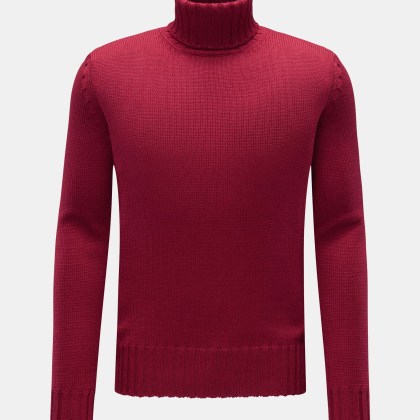 Hindustrie - Herren - Merino Rollkragenpullover rot Hindustrie - Herren - Merino Rollkragenpullover rot