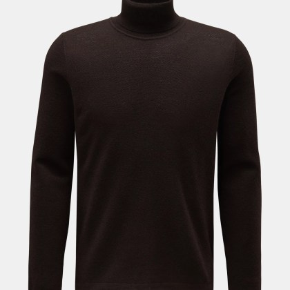 04651/ A trip in a bag - Herren - Merino Rollkragenpullover %27Oyster%27 dunkelbraun 04651/ A trip in a bag - Herren - Merino Rollkragenpullover %27Oyster%27 dunkelbraun