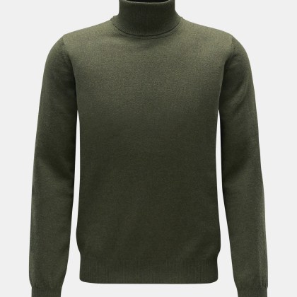 von Braun - Herren - Cashmere Rollkragenpullover oliv von Braun - Herren - Cashmere Rollkragenpullover oliv