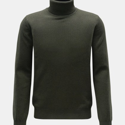 von Braun - Herren - Cashmere Rollkragenpullover dark olive von Braun - Herren - Cashmere Rollkragenpullover dark olive
