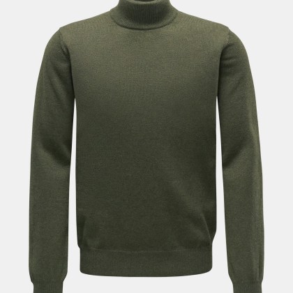 von Braun - Herren - Cashmere Rollkragenpullover oliv von Braun - Herren - Cashmere Rollkragenpullover oliv