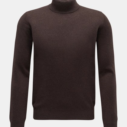 von Braun - Herren - Cashmere Rollkragenpullover dunkelbraun von Braun - Herren - Cashmere Rollkragenpullover dunkelbraun