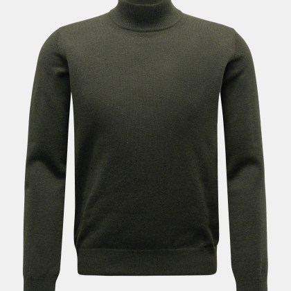 von Braun - Herren - Cashmere Rollkragenpullover dark olive von Braun - Herren - Cashmere Rollkragenpullover dark olive
