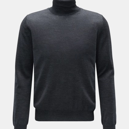 von Braun - Herren - Merino Feinstrick-Rollkragenpullover dunkelgrau von Braun - Herren - Merino Feinstrick-Rollkragenpullover dunkelgrau