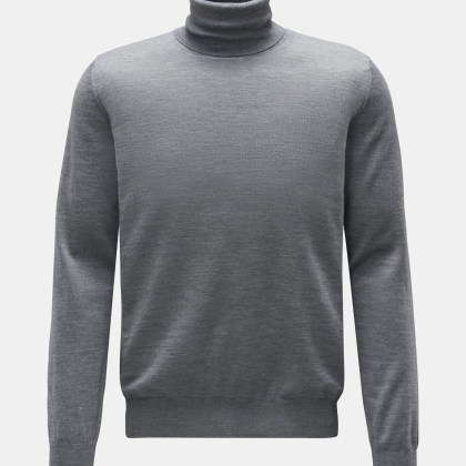 von Braun - Herren - Merino Feinstrick-Rollkragenpullover grau von Braun - Herren - Merino Feinstrick-Rollkragenpullover grau