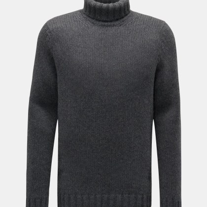 von Braun - Herren - Cashmere Rollkragenpullover dunkelgrau von Braun - Herren - Cashmere Rollkragenpullover dunkelgrau