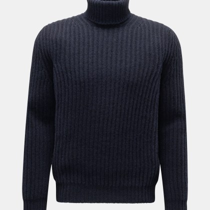 von Braun - Herren - Cashmere Rollkragenpullover navy von Braun - Herren - Cashmere Rollkragenpullover navy