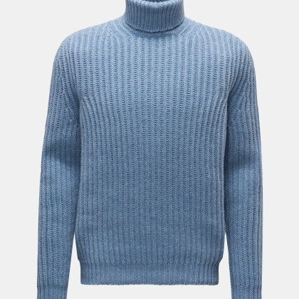 von Braun - Herren - Cashmere Rollkragenpullover rauchblau von Braun - Herren - Cashmere Rollkragenpullover rauchblau