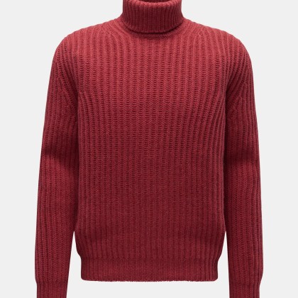 von Braun - Herren - Cashmere Rollkragenpullover rot von Braun - Herren - Cashmere Rollkragenpullover rot