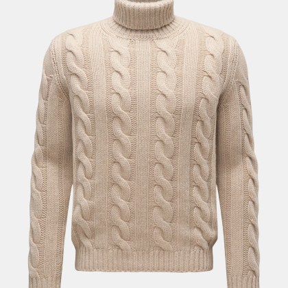 von Braun - Herren - Cashmere Rollkragenpullover beige von Braun - Herren - Cashmere Rollkragenpullover beige
