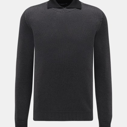 04651/ A trip in a bag - Herren - Pullover %27Foggy Mock%27 dunkelgrau 04651/ A trip in a bag - Herren - Pullover %27Foggy Mock%27 dunkelgrau