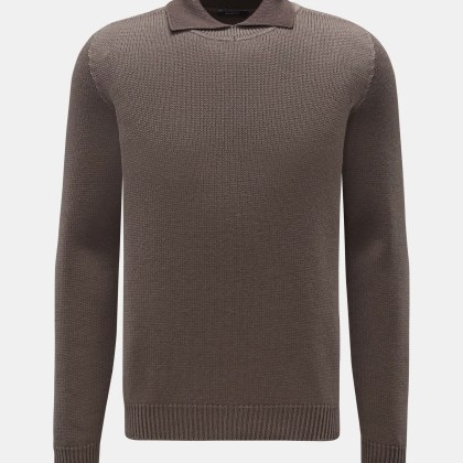 04651/ A trip in a bag - Herren - Pullover %27Foggy Mock%27 graubraun 04651/ A trip in a bag - Herren - Pullover %27Foggy Mock%27 graubraun