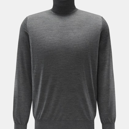 Brunello Cucinelli - Herren - Feinstrick-Rollkragenpullover dunkelgrau meliert Brunello Cucinelli - Herren - Feinstrick-Rollkragenpullover dunkelgrau meliert