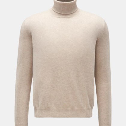 Settefili Cashmere - Herren - Cashmere Rollkragenpullover beige meliert Settefili Cashmere - Herren - Cashmere Rollkragenpullover beige meliert