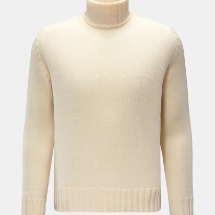B.F. Knitwear - Herren - Merino Rollkragenpullover creme B.F. Knitwear - Herren - Merino Rollkragenpullover creme