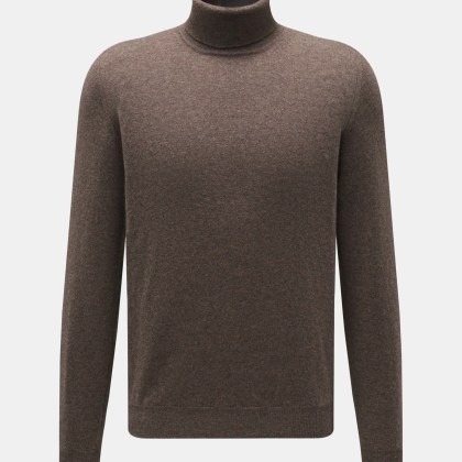 Fedeli - Herren - Cashmere Rollkragenpullover graubraun meliert Fedeli - Herren - Cashmere Rollkragenpullover graubraun meliert