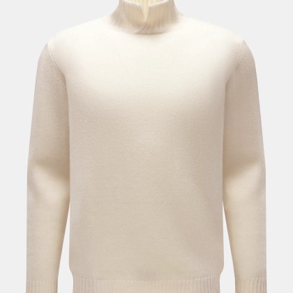 Maurizio Baldassari - Herren - Cashmere Pullover %27Open Turtle Neck%27 creme Maurizio Baldassari - Herren - Cashmere Pullover %27Open Turtle Neck%27 creme