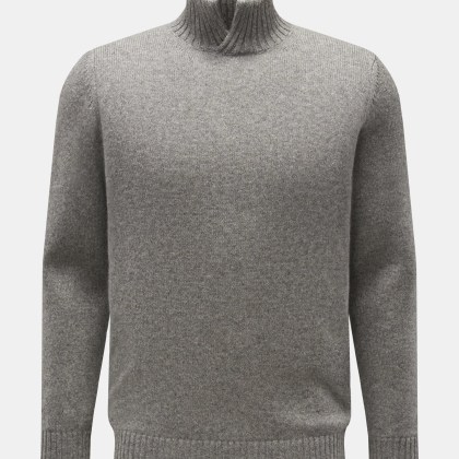 Maurizio Baldassari - Herren - Cashmere Pullover %27Open Turtle Neck%27 hellgrau meliert Maurizio Baldassari - Herren - Cashmere Pullover %27Open Turtle Neck%27 hellgrau meliert