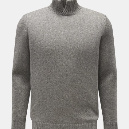 Maurizio Baldassari - Herren - Cashmere Pullover %27Open Turtle Neck%27 hellgrau meliert Maurizio Baldassari - Herren - Cashmere Pullover %27Open Turtle Neck%27 hellgrau meliert