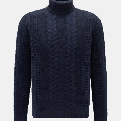 von Braun - Herren - Cashmere Rollkragenpullover navy von Braun - Herren - Cashmere Rollkragenpullover navy