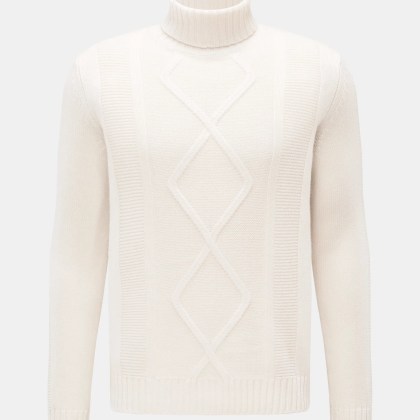 von Braun - Herren - Cashmere Rollkragenpullover creme von Braun - Herren - Cashmere Rollkragenpullover creme