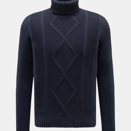von Braun - Herren - Cashmere Rollkragenpullover navy von Braun - Herren - Cashmere Rollkragenpullover navy