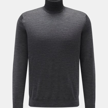 von Braun - Herren - Merino Rollkragenpullover dunkelgrau meliert von Braun - Herren - Merino Rollkragenpullover dunkelgrau meliert