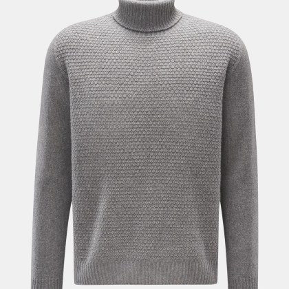 04651/ A trip in a bag - Herren - Cashmere Rollkragenpullover grau 04651/ A trip in a bag - Herren - Cashmere Rollkragenpullover grau