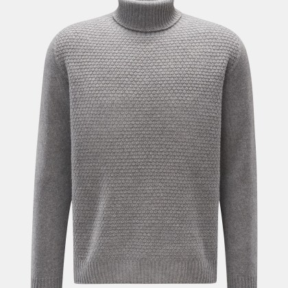 04651/ A trip in a bag - Herren - Cashmere Rollkragenpullover grau 04651/ A trip in a bag - Herren - Cashmere Rollkragenpullover grau