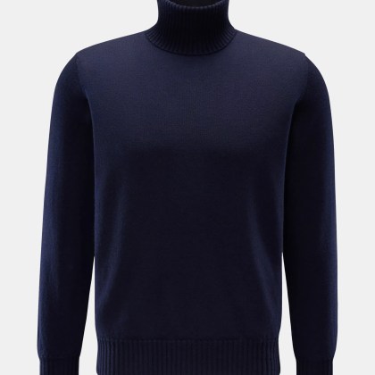 Fioroni - Herren - Cashmere Rollkragenpullover navy Fioroni - Herren - Cashmere Rollkragenpullover navy