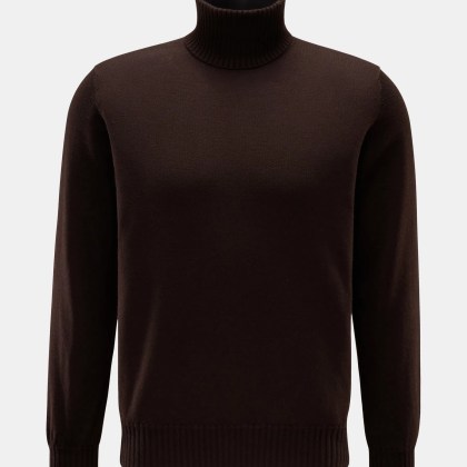 Fioroni - Herren - Cashmere Rollkragenpullover dunkelbraun Fioroni - Herren - Cashmere Rollkragenpullover dunkelbraun