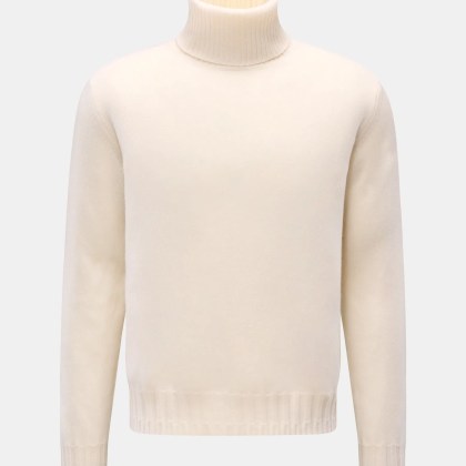 Lunaria Cashmere - Herren - Cashmere Rollkragenpullover creme Lunaria Cashmere - Herren - Cashmere Rollkragenpullover creme