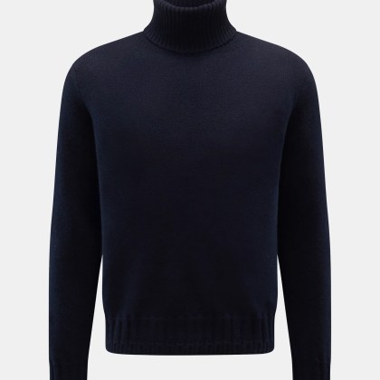 Lunaria Cashmere - Herren - Cashmere Rollkragenpullover navy Lunaria Cashmere - Herren - Cashmere Rollkragenpullover navy