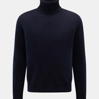 Lunaria Cashmere - Herren - Cashmere Rollkragenpullover navy Lunaria Cashmere - Herren - Cashmere Rollkragenpullover navy