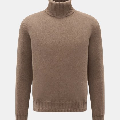 Lunaria Cashmere - Herren - Cashmere Rollkragenpullover graubraun Lunaria Cashmere - Herren - Cashmere Rollkragenpullover graubraun