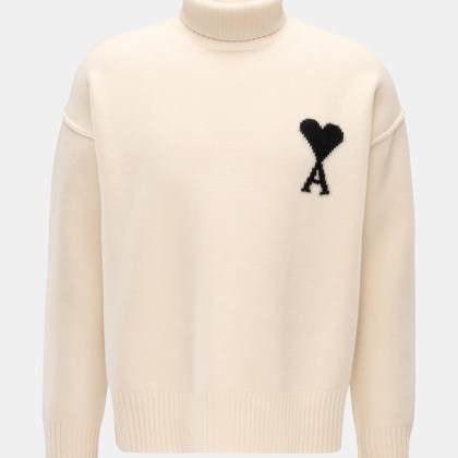Ami Paris - Herren - Rollkragenpullover creme Ami Paris - Herren - Rollkragenpullover creme