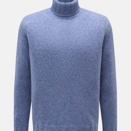 Fedeli - Herren - Rollkragenpullover %27Derby%27 rauchblau meliert Fedeli - Herren - Rollkragenpullover %27Derby%27 rauchblau meliert